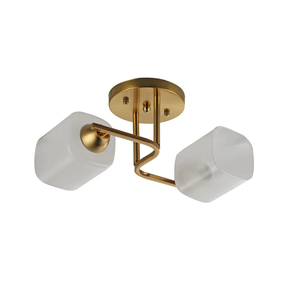 Plafoniera Sly KL100082, 2 x E27, alb + cupru, clasic