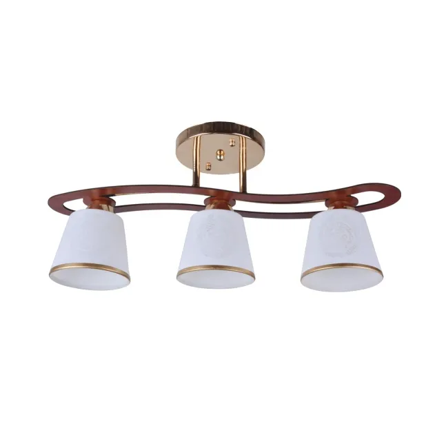 Plafoniera tip lustru Cup Ly 3077, 3 x E27, auriu + maro + alb, moderna