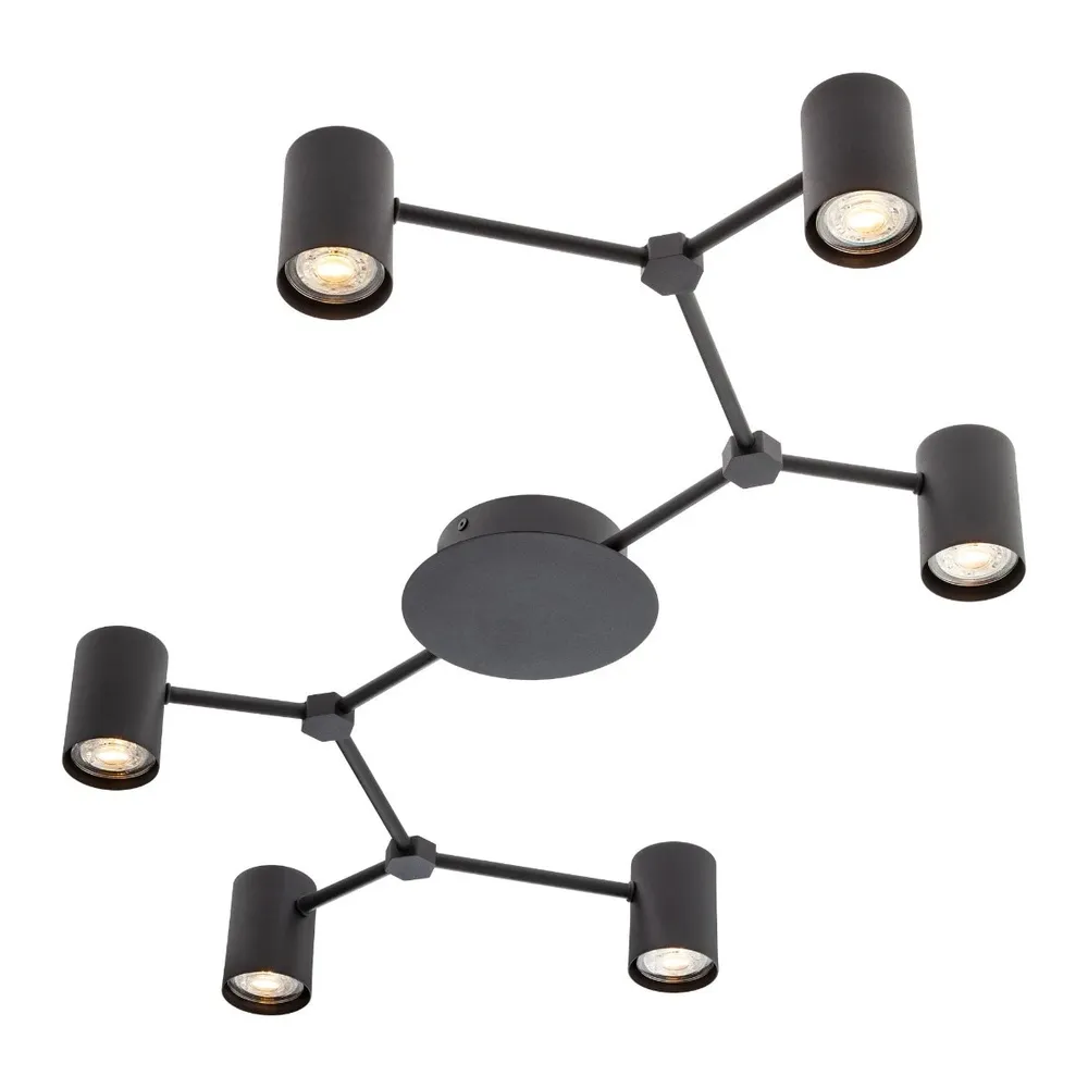 Plafoniera Webb 01-4048, 6 x GU10, negru mat, modern
