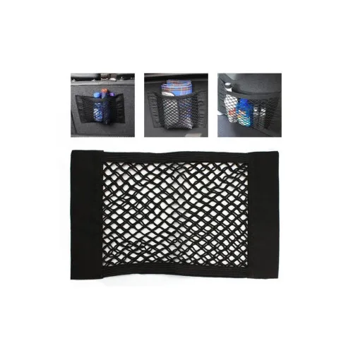 Plasa elastica organizator portbagaj tip buzunar cu scai si banda dublu adeziva L 25 x 50 cm universal