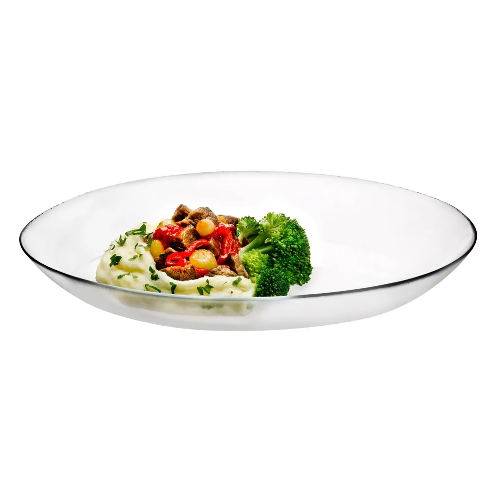 Platou oval 10486, sticla, transparent, 33 cm