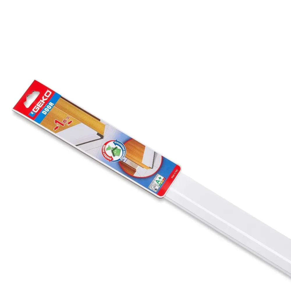 Prag izolator pentru usi, Geko Door, PVC flexibil, alb, 53 mm x 1 m
