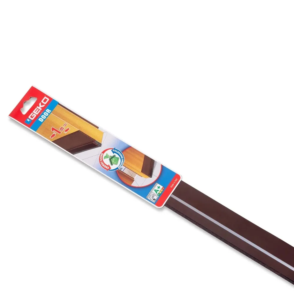 Prag izolator pentru usi, Geko Door, PVC flexibil, maro, 53 mm x 1 m