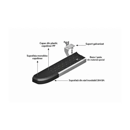Praguri laterale auto negre aluminiu compatibile Nissan X-Trail III 2014-2022 +UN55+PRG1122-BRK01 — imaginea 4