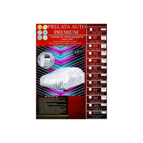 Prelata Auto Premium Oxford Break Grupa 11-OX 4.60x1.72x1.48m Impermeabila cu Fermoar — imaginea 4