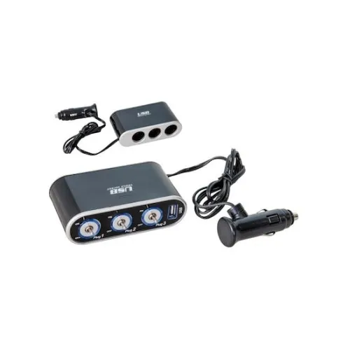 Prelungitor bricheta 3 cai ,intrerupator si USB 1000mA