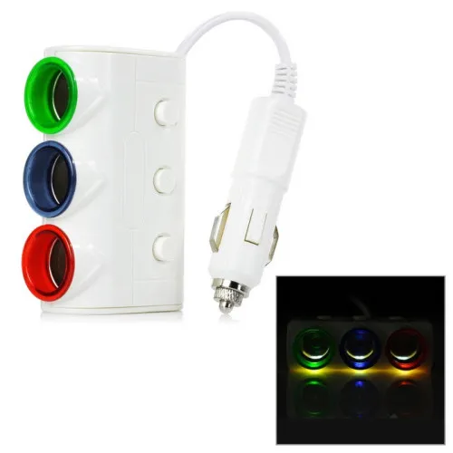 Prelungitor bricheta 3 cai si butoane cu 2USB — imaginea 3