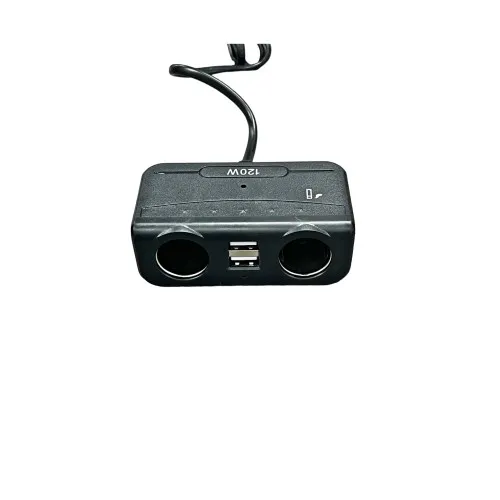 Prelungitor bricheta cu USB si voltmetru Premium Negru — imaginea 3