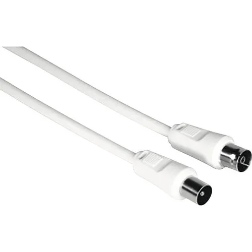 Prelungitor cablu coaxial Hama 3m, 75dB, alb, incl. mufe TV