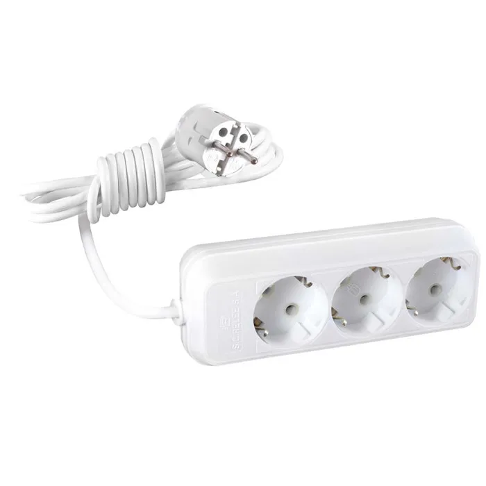 Prelungitor ceramic, 3 prize, 3 m, 2500W, 3 x 1 mmp, contact de protectie