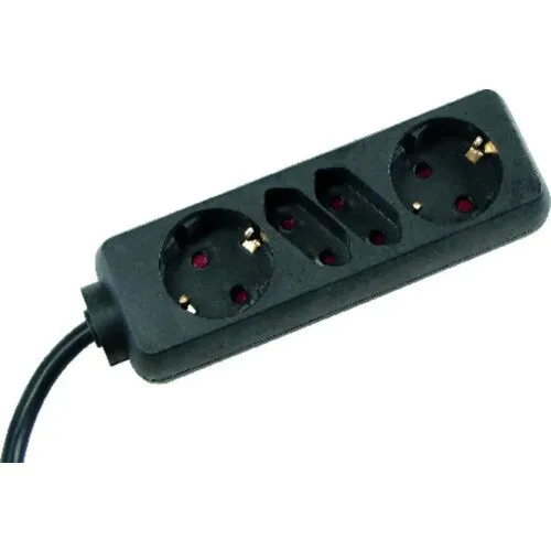 Prelungitor electric 4 (2 + 2) prize 1, 4m 3500W negru