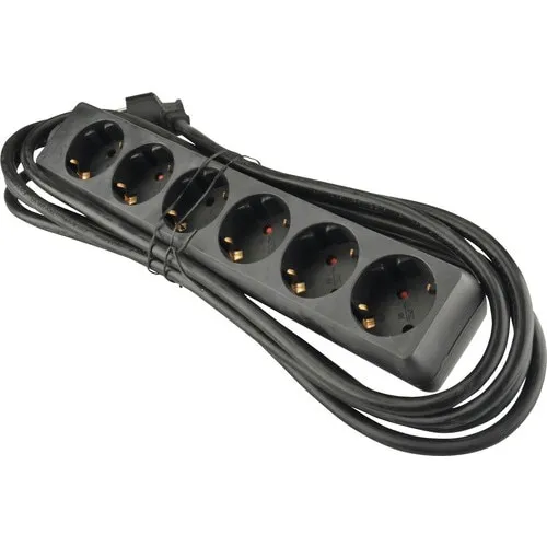 Prelungitor electric 6 prize 3m 3500W negru