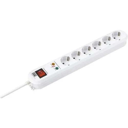 Prelungitor electric Bachmann Smart 6 prize 1, 5m 3680W alb, cu intrerupator, cu protectie la supratensiune