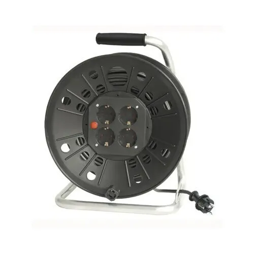Prelungitor electric pe tambur de plastic 4 prize 40m cablu PVC 3x2, 5 mm²
