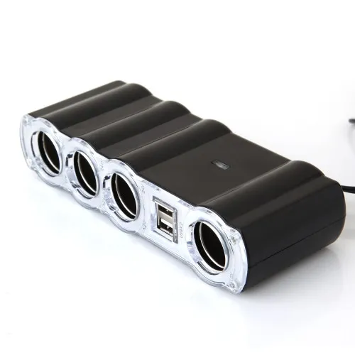 Prelungitor priza 4 cai auto si 2 USB WF4008 — imaginea 2