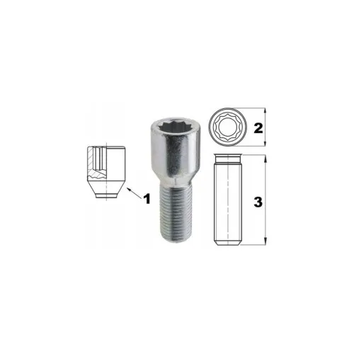 Prezon janta auto M14x1.5 28mm cap ingropat con drept — imaginea 3