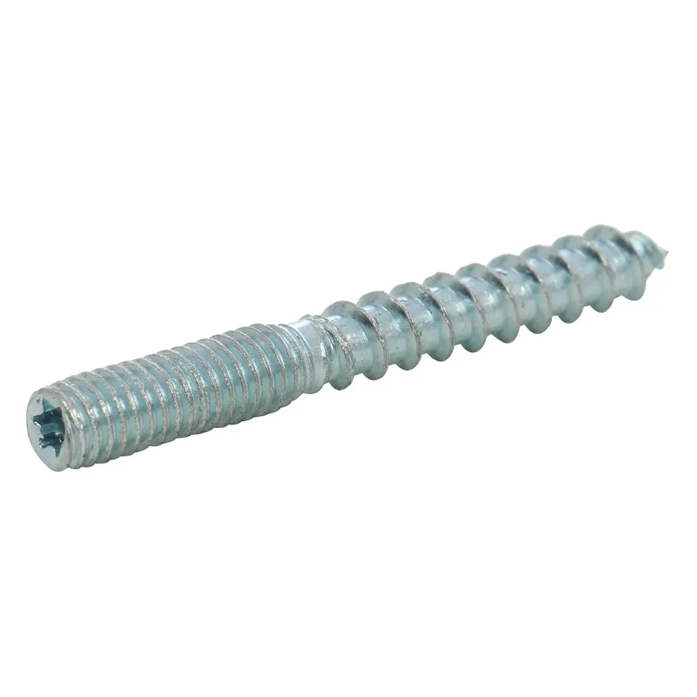 Prezon lemn / metal, din otel, zincat alb, M6 x 50 mm, L30/M20