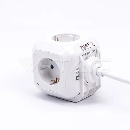 Priză 4 Circuite și Mufă USB Cubică 3G 1.55mm x 1.4m