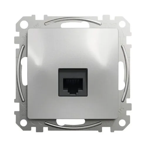 Priza date RJ45 simpla Sedna Design CAT6 UTP, aluminiu, incastrata, 1 priza