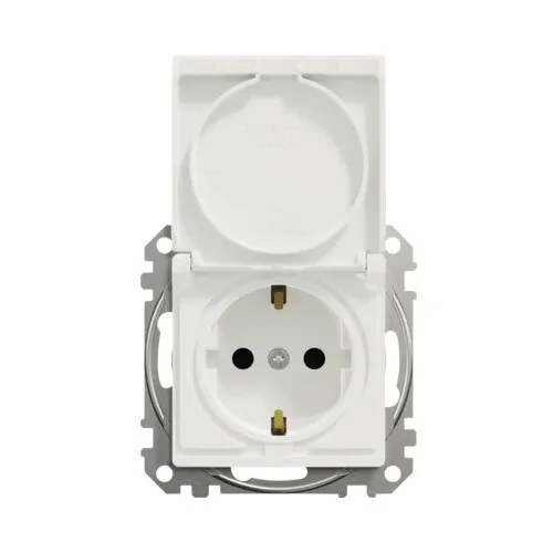 Priza electrica Schneider Sedna Design, alb, capac de protectie, 1 loc de montare