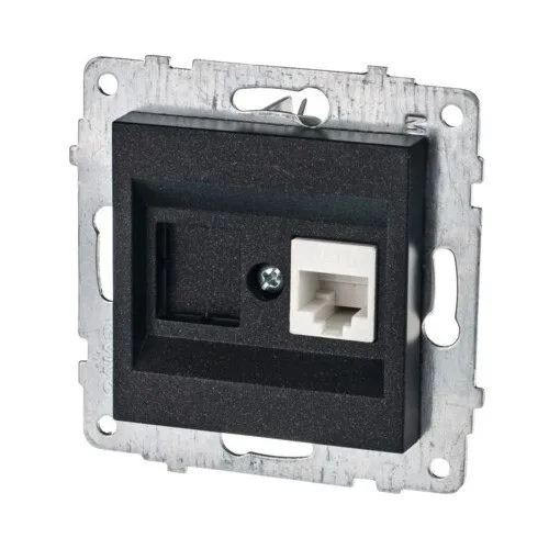 Priza retea date Ovivo, 1 port, neagra, sub tencuiala, IP 20