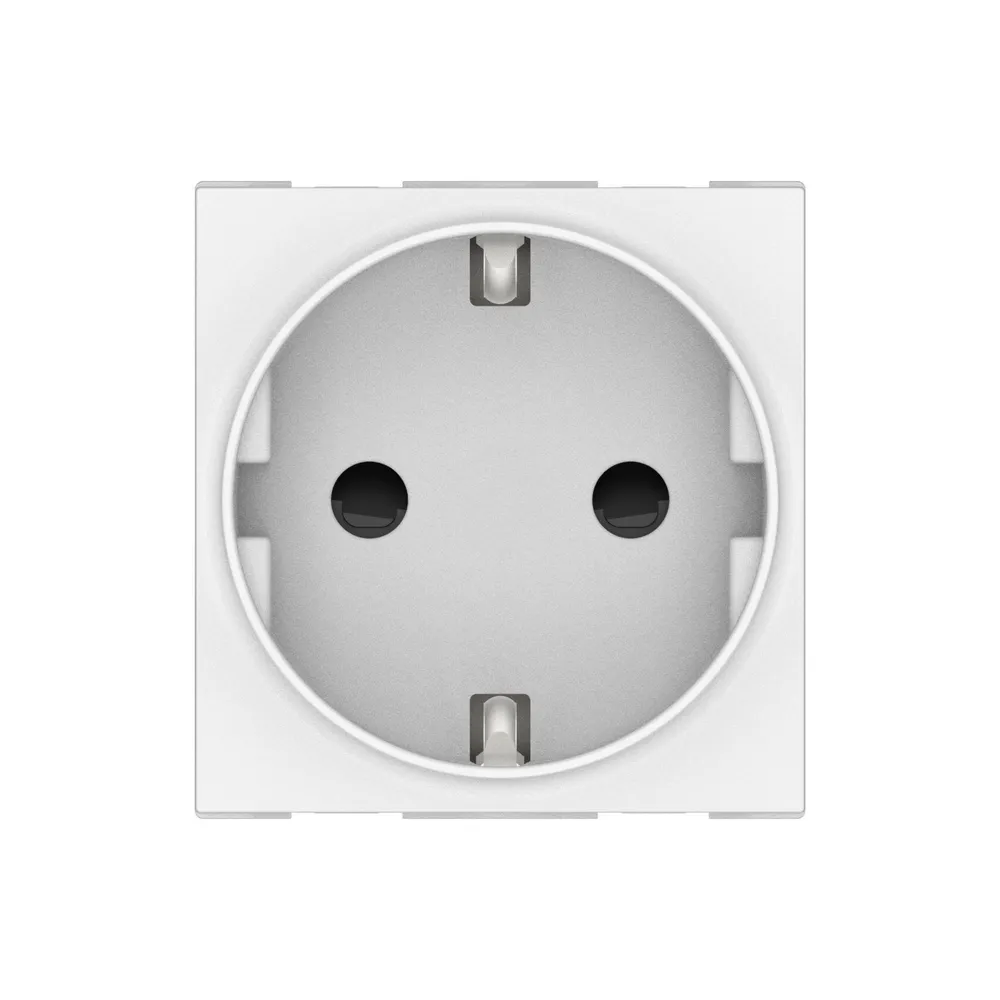 Priza schuko pentru 2 module Himel, IP20, alba