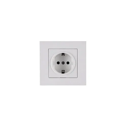 Priza simpla cu impamantare Arvia Electric Karen, alb