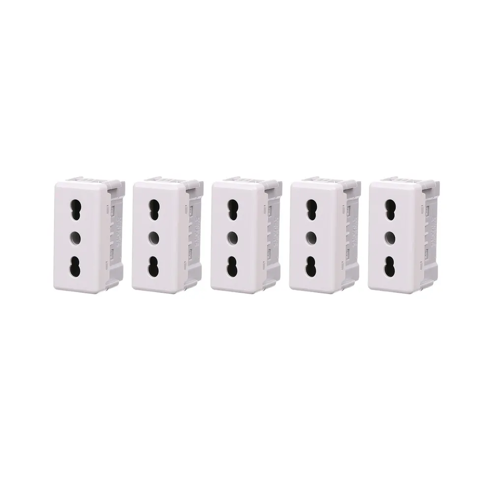 Priza simpla Gewiss Top System, standard italian, modulara, IP20, alba (set 5 bucati)