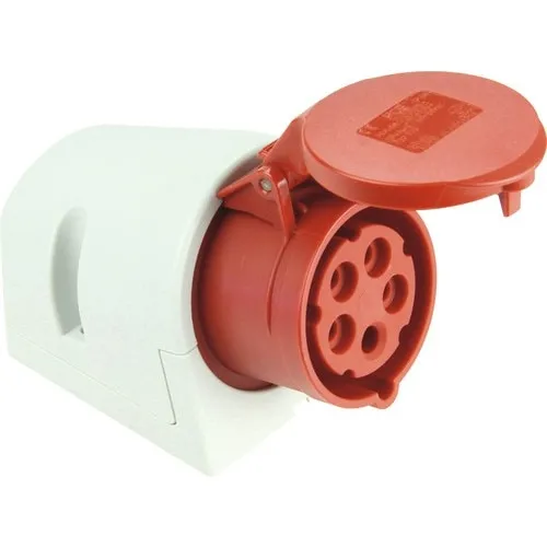 Priza trifazica PCE 16A, montaj aplicat, exterior, rosu, IP44