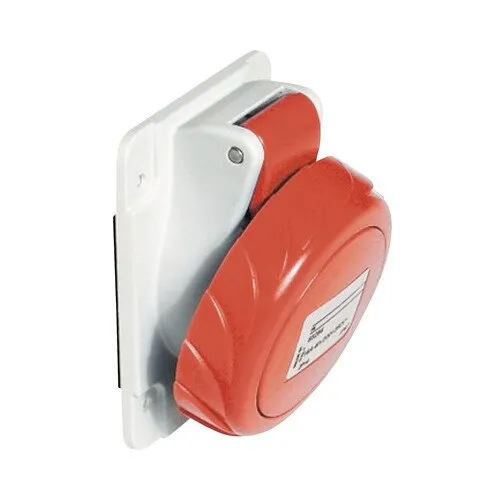 Priza trifazica PratiKa 32A, montaj ingropat, exterior, IP44, rosu