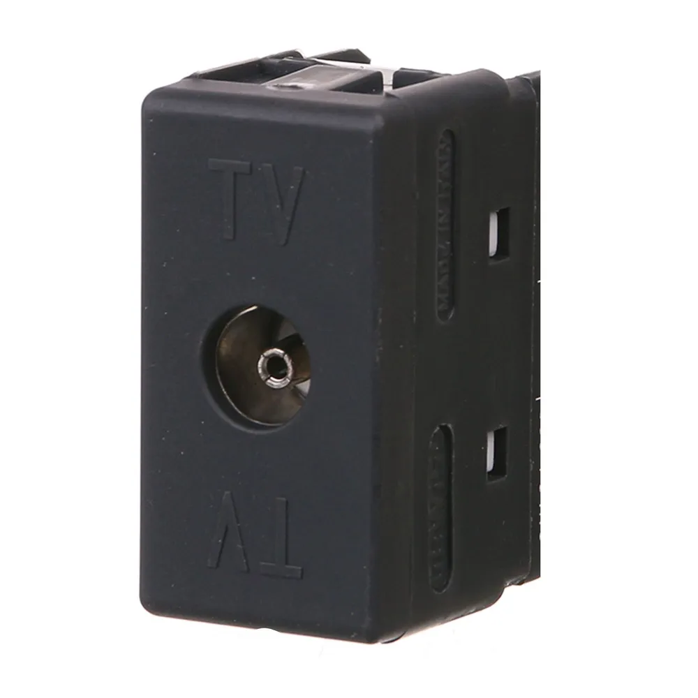 Priza TV (RJ) Gewiss Top System, modulara, IP20, neagra