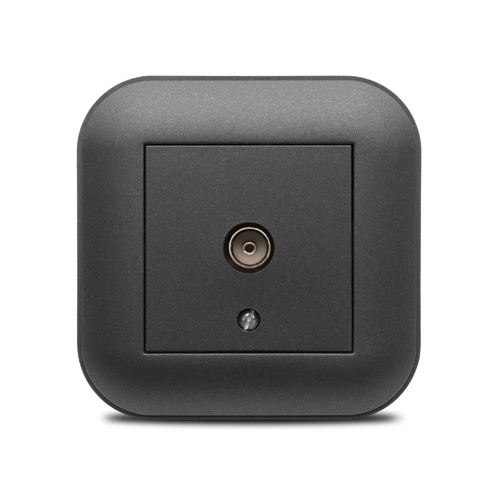 Priza TV (RJ) Ovivo Loft, de capat, clasica, IP20, neagra