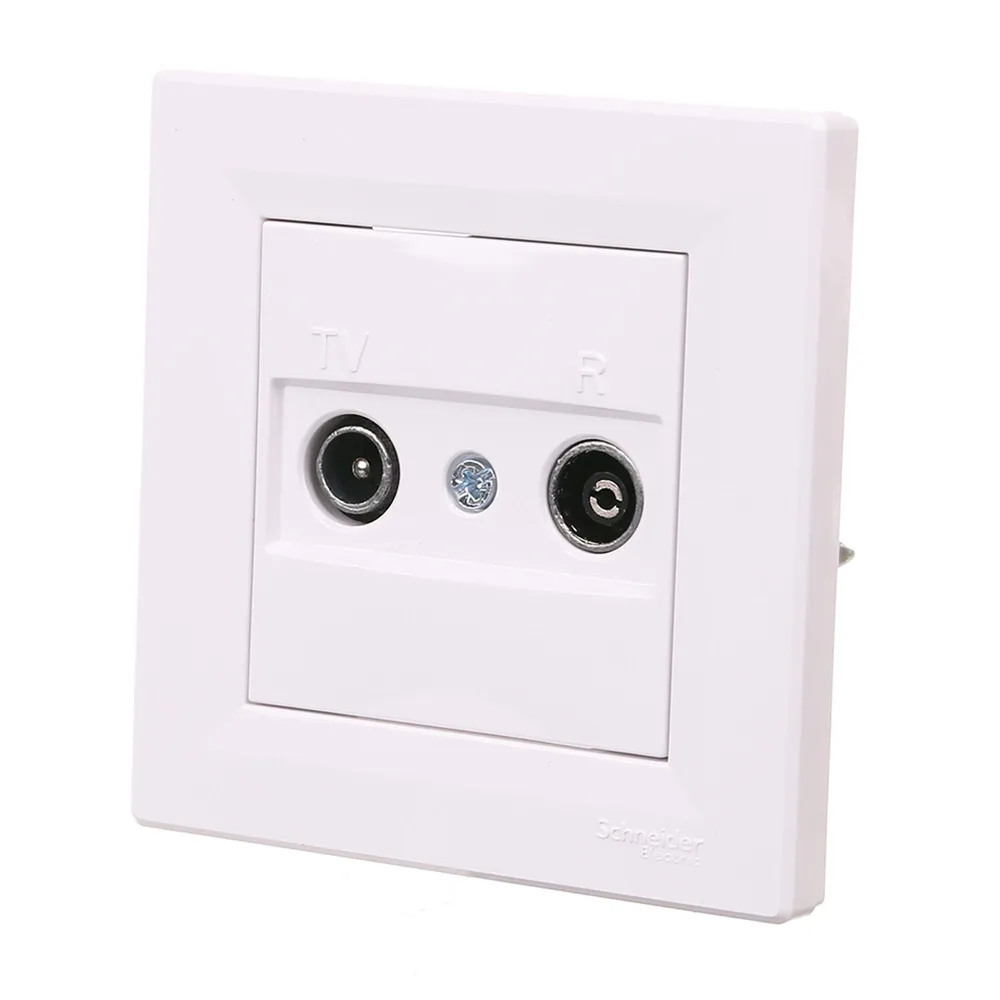 Priza TV (RJ) Schneider Asfora, clasica, IP20, alba