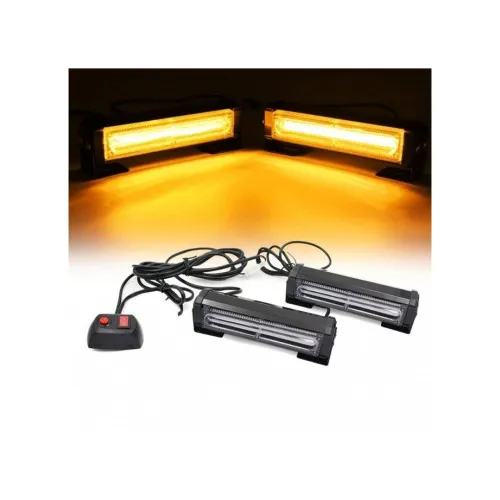 Proiectoare stroboscopice LED COB portocalii 12V-24V set 2 bucati
