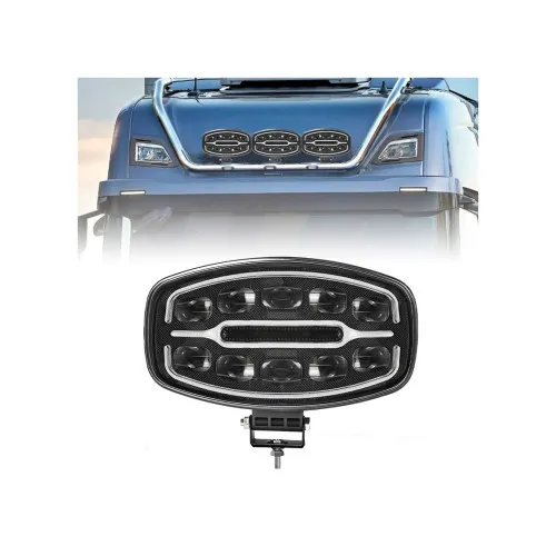 Proiector auto LED 75W 10-30V 2 faze cu DRL alb si portocaliu omologare E9 — imaginea 3