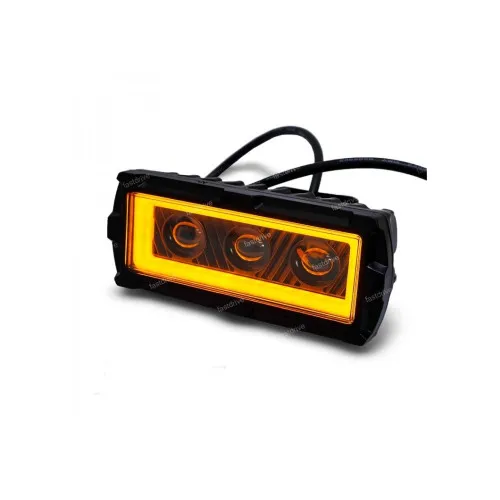 Proiector LED 16W 1000 lm 12V-24V Angel Eyes DRL alb lumina alba sau galbena — imaginea 2