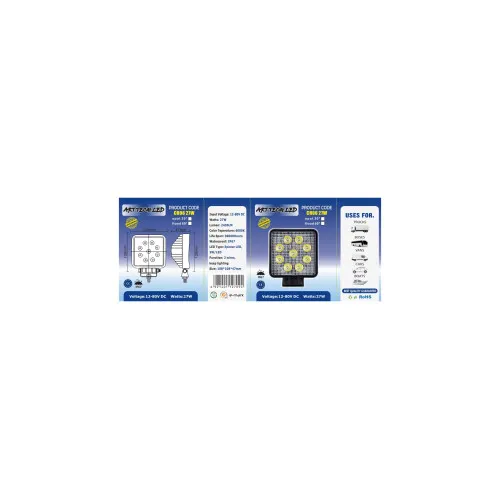 Proiector LED 27W 2430 lm 10-30V Spot Beam 30° IP67 — imaginea 2