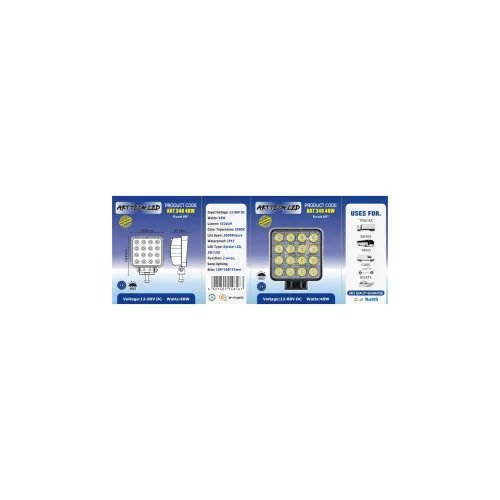 Proiector LED 48W 3780 lm 12-24V Flood 60° 6000K IP67 — imaginea 3