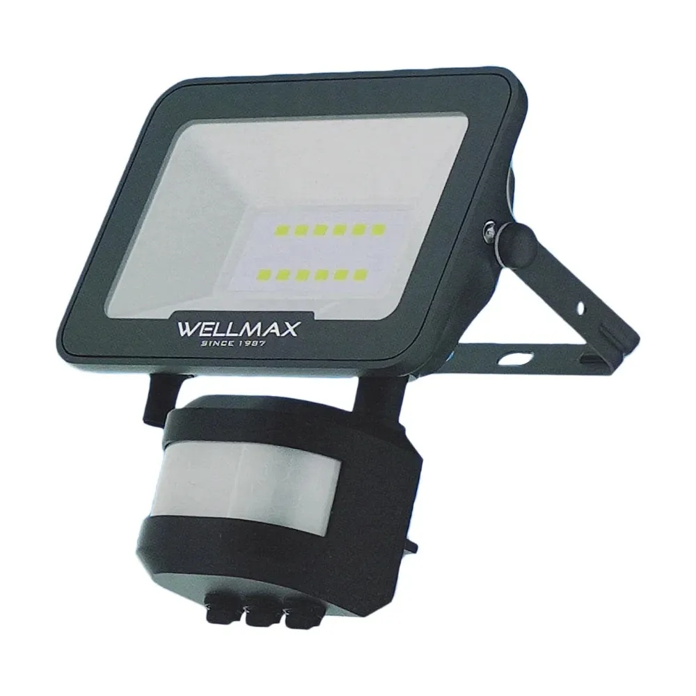 Proiector LED 50W cu senzor PIR, temperatura culoare 6500K, aluminiu, 4500 lm