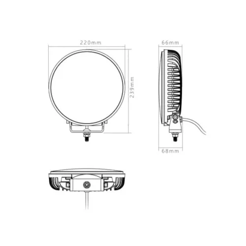 Proiector LED rotund 108W 8500 lm 12V-24V Combo cu DRL — imaginea 5