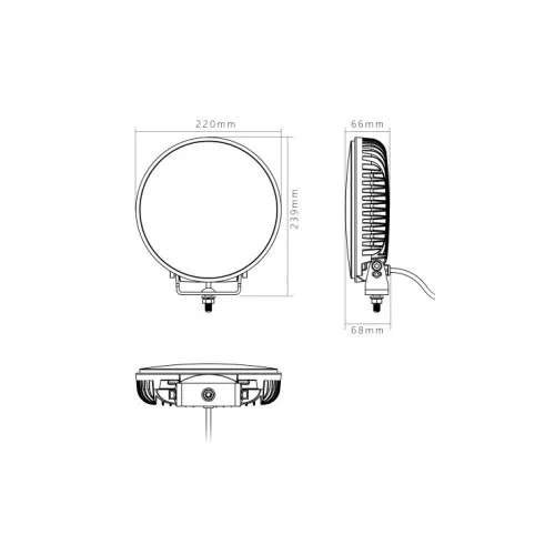 Proiector LED rotund 156W 14400 lm 9V-36V Combo cu DRL — imaginea 3