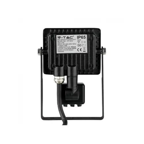 Proiector LED SMD V-TAC 10W Samsung cu senzor 800lm 4000K IP65 negru — imaginea 3
