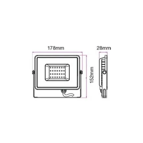 Proiector LED SMD V-TAC 30W Samsung 2400lm 6400K IP65 IK05 gri — imaginea 7