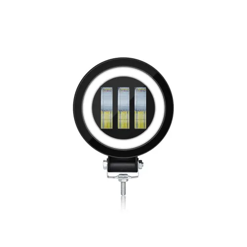 Proiector rotund LED 30W 1500 lm 12V-24V Angel Eyes DRL alb