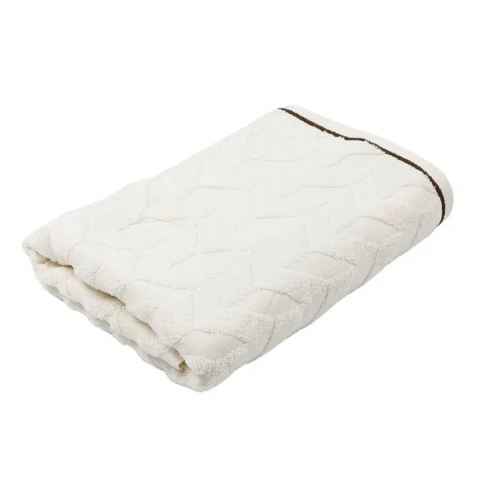 Prosop baie Caressa Wave, bumbac, crem, 70 x 140 cm, 450 g/mp