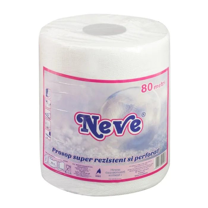 Prosop hartie Neve, alb, 2 straturi, 80 m