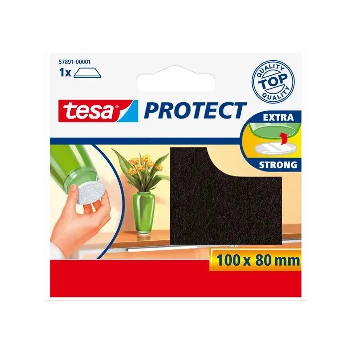 Protectie antizgarieturi, pentru mobila si pardoseli, din pasla, Tesa, negru, 100 x 80 mm