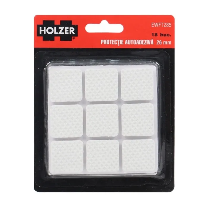 Protectie autoadeziva pentru pardoseala, Holzer EWFT285, forma patrata, 26 mm, set 18 bucati
