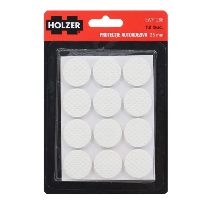 Protectie autoadeziva pentru pardoseala, Holzer EWFT286, forma rotunda, 25 mm, set 12 bucati