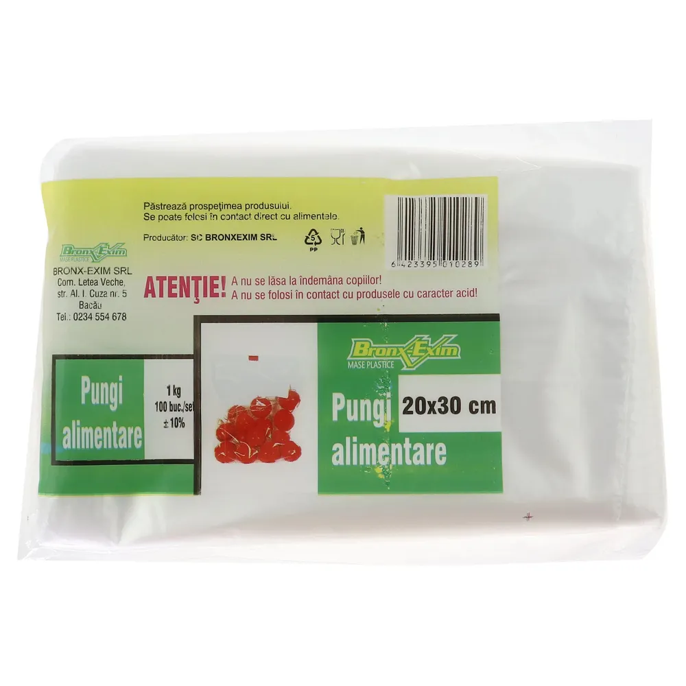 Pungi alimentare, 1 kg, 20 x 30 cm, 100 buc / set